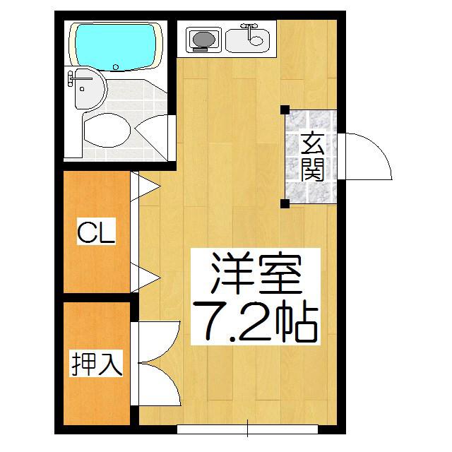 アースコート四ノ宮(ワンルーム/2階)の間取り写真