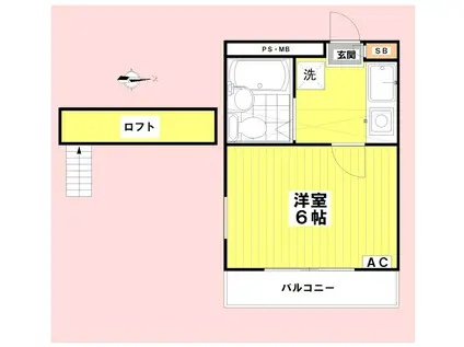 ドゥオーモ柏(1K/2階)の間取り写真