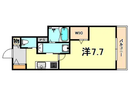 カーサ・レガート芦屋(1K/3階)の間取り写真