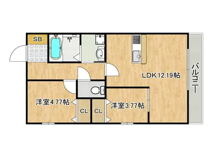  グレースショウエイ(2LDK/1階)の間取り写真