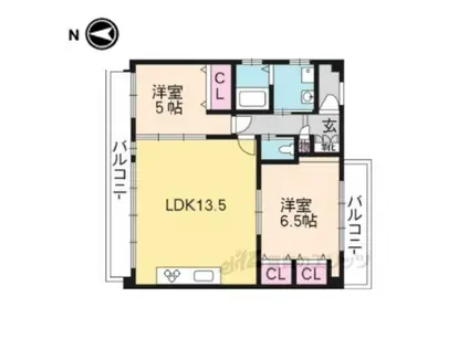 LAMER藤森(2LDK/3階)の間取り写真