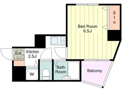 京王線 京王八王子駅 徒歩10分 8階建 築27年(1K/6階)の間取り写真