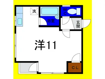 トレゾール山城(ワンルーム/3階)の間取り写真