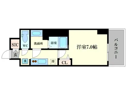 CITY LUX NAMBA サウス(1K/8階)の間取り写真