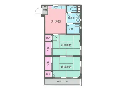 きくちハイツ(2DK/2階)の間取り写真