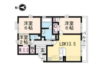 カーサリシェス(2LDK/3階)の間取り写真