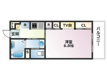 ハビテ本山中町(1K/3階)の間取り写真