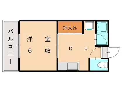 シャトレ和白丘(1K/2階)の間取り写真