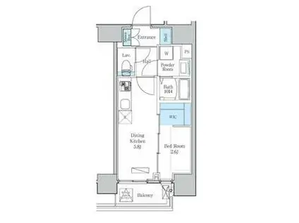 デュオフラッツ鶴舞(1DK/8階)の間取り写真