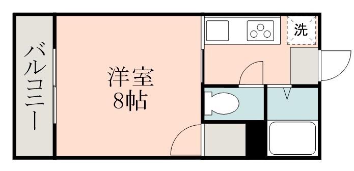 OAK VILLA KAGOSHIMA 5TH(ワンルーム/1階)の間取り写真