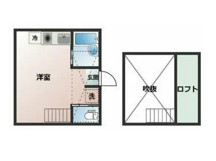 エスポワール(ワンルーム/2階)の間取り写真