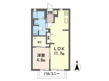 メゾン大石 C棟(1LDK/2階)の間取り写真