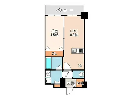 ベイサイドパークOSAKAノースレジデンシス(1LDK/11階)の間取り写真