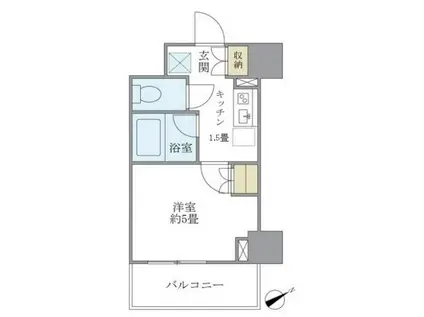 ブリリア日本橋茅場町(1K/6階)の間取り写真