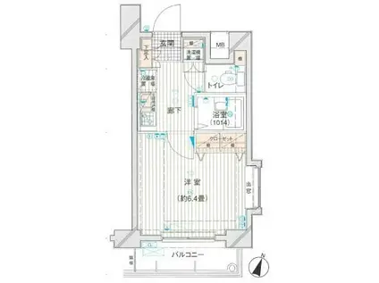 プレール・ドゥーク文京本駒込(1K/9階)の間取り写真