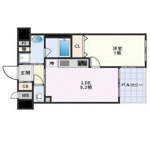 サーパス松屋町筋(1LDK/5階)の間取り写真