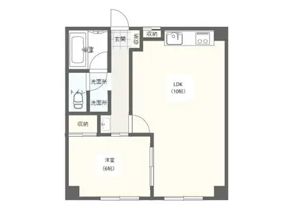 ランドパレス富久山(1LDK/2階)の間取り写真