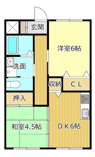 シニアステージツカダ(2DK/1階)の間取り写真