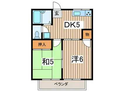 メゾン・スレッドB(2DK/1階)の間取り写真