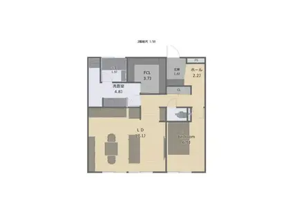 ビアン鎌倉台(1LDK/3階)の間取り写真