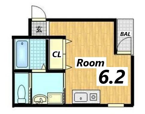 プランドール姫路(ワンルーム/3階)の間取り写真