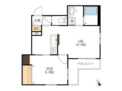 PIACERE(1LDK/3階)の間取り写真