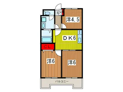 PLUMERIA大宮(3DK/3階)の間取り写真