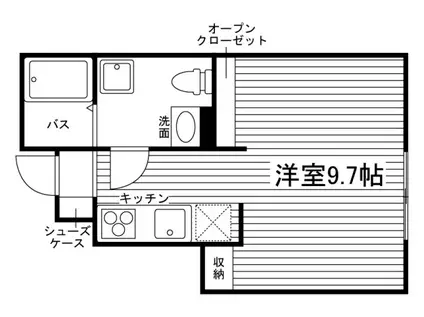 ウィルテックアパート(ワンルーム/2階)の間取り写真
