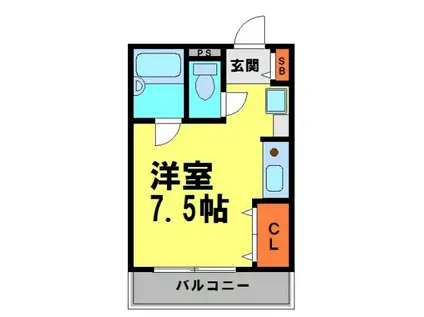 アモ花屋敷(1K/3階)の間取り写真