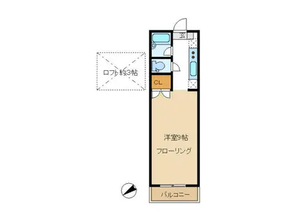 エピナール・ムツミ(ワンルーム/2階)の間取り写真