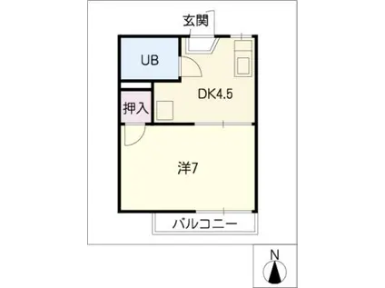 フォーブル長久手(1DK/2階)の間取り写真