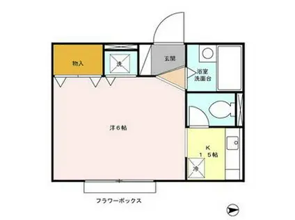 フローレンス平和台(1K/2階)の間取り写真