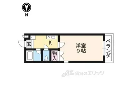 WINDSⅢ(1K/3階)の間取り写真