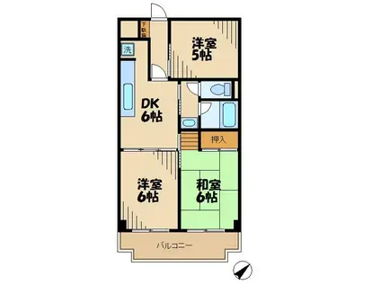 リバーサイド佐々木(3DK/2階)の間取り写真