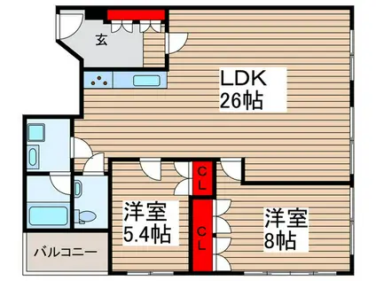 アヴェニール戸田(2LDK/3階)の間取り写真