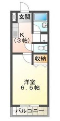 ウエストヒルズ(1K/2階)の間取り写真
