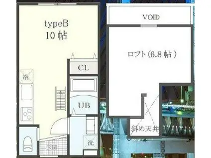 アーリーガーデン横濱山手I(ワンルーム/2階)の間取り写真