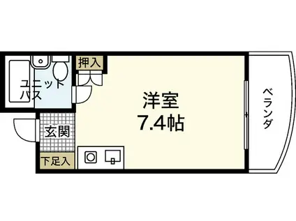 リヴラン西原(ワンルーム/2階)の間取り写真