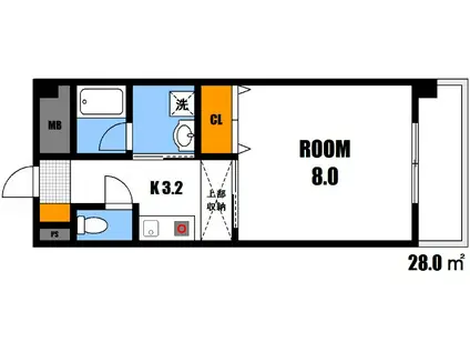 カーサ・デ・ナカスジ(1K/4階)の間取り写真
