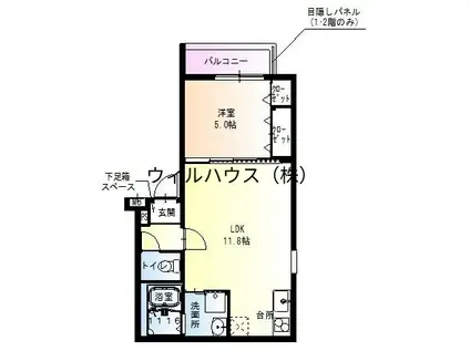 フジパレス堺東3番館(1LDK/1階)の間取り写真