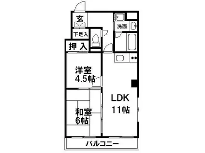 リエス千代田(2LDK/5階)の間取り写真