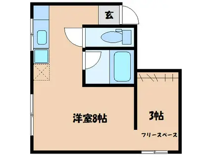 ソフィア弐番館(1SK/2階)の間取り写真