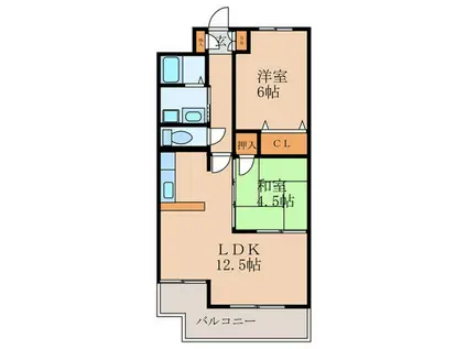 カルム常盤(2LDK/3階)の間取り写真