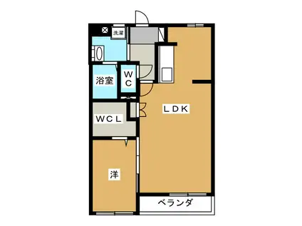 カーサヴィオレット(1LDK/1階)の間取り写真