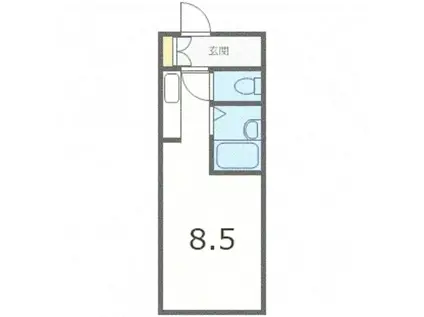 ヒルズラフォーレ(1K/2階)の間取り写真