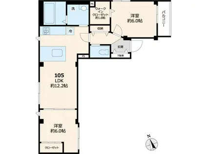 14 ONE FOUR MINAMI IKEBUKURO(2LDK/1階)の間取り写真