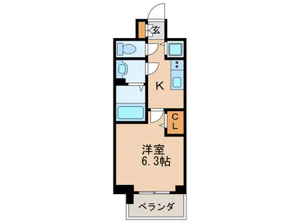 プレサンス丸の内城雅(1K/8階)の間取り写真