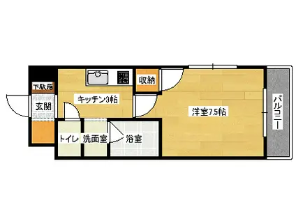 シャルマン財官III(1K/5階)の間取り写真