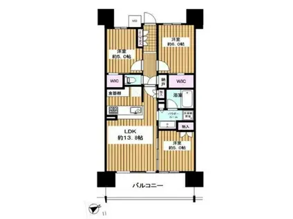 ザ・天王寺レジデンス(3LDK/19階)の間取り写真