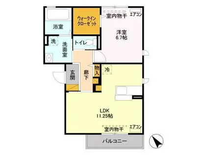 ONESHARBORII(1LDK/3階)の間取り写真